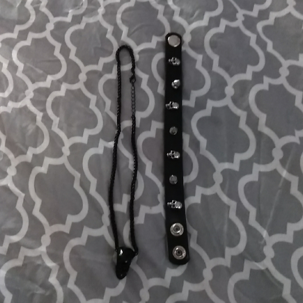 Dolls Kill Skull Necklace & Skull Bracelet